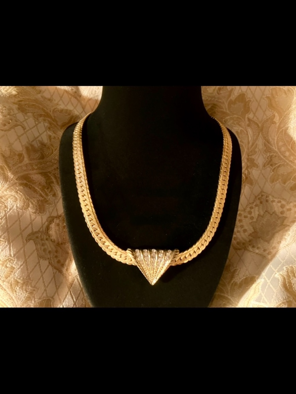 Vintage Gold Fan Pendant, Stunning
